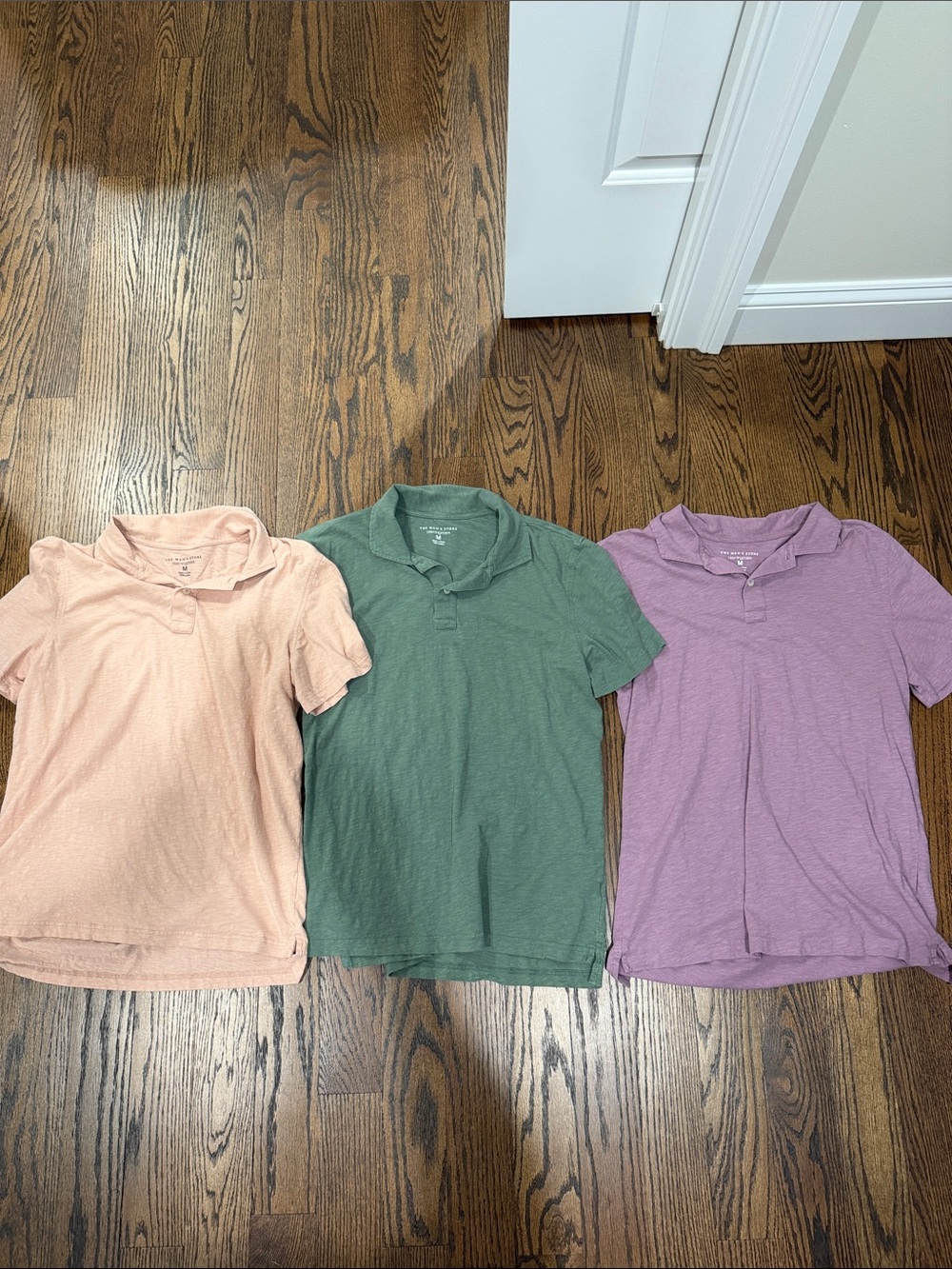 Bloomingdale's Men's Polo Trio in Peach, Forest Green & Lavender